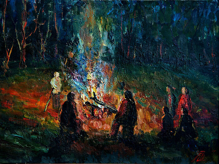 У костра. Художник: Дмитрий Ревякин